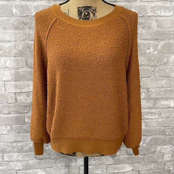Altar’d State Cozy Brown Textured Sweatshirt - Picture 1 of 6